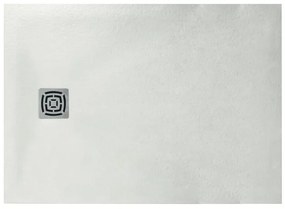 Piatto doccia in resina FS25 bianco L 120 x L 80 x H 3 cm effetto pietra