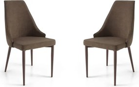 Sedia tessuto Marrone - gambe metallo NELLI 2 sedie