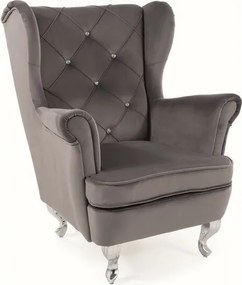 Poltrona per bambini Lili in velluto grigio – 69x65x81 cm