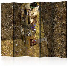 Paravento Bacio d'oro II - figure romantiche nel tema di Gustav Klimt