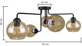 Lampadario a plafone MONDE BLACK 5xE27/60W/230V