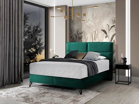 Letto matrimoniale boxspring Svezia - 180 x 200 cm , Tessuto verde