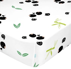 Lenzuolo di cotone per bambini Panda, 90 x 200 cm Panda Garden - Moshi Moshi