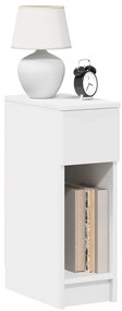 Comodini con cassetto 2 pz bianco 20x36x60 cm