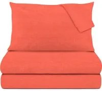 Completo letto matrimoniale melange corallo