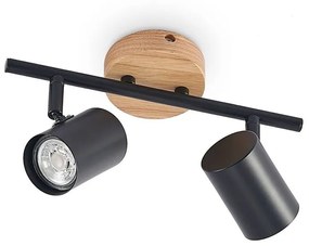 Lindby - Xiomara 2 Plafoniera Black/Light Wood Lindby