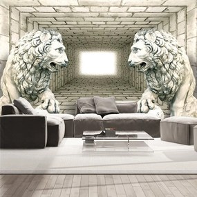 Fotomurale  Chamber of lions  Colore Beige, Dimensioni e Misure 100x70