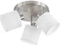 Plafoniera 3 Spots Luci Led Faretti 25 cm Acciaio Bianco Tommy GD Trio