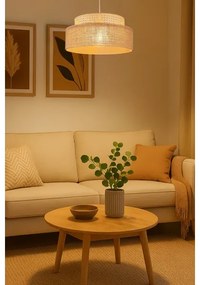Lampadario a sospensione con filo BOHO 1xE27/60W/230V diametro 40 cm rattan