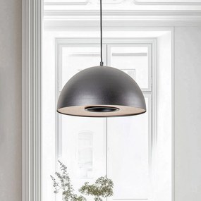 Luminex Lampada a sospensione Drew in nero con decorazioni in legno
