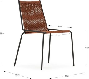 Sedie da pranzo in set color terracotta in metallo impilabili 2 pz Emily – Marckeric