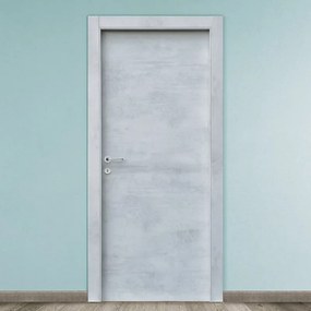 Porta interna a battente Cemento in MDF colore cemento grigio, L 60 x H 210 cm, apertura reversibile