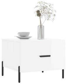 Tavolini salotto 2pz bianco lucido 50x50x40cm legno multistrato