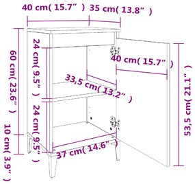 Comodini 2 pz Bianchi 40x35x70 cm in Legno Multistrato