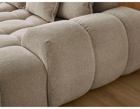 Divano angolare grigio tortora allungabile e con contenitore (penisola a sinistra/a U) con rivestimento in ciniglia Everest – Bobochic Paris