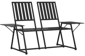 Panca da giardino a 2 posti 165 cm nera in acciaio