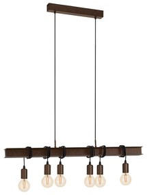 Lampadario Industrial Townshend 4 6 Luci Acciaio Marrone Invecchiato