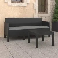 Set Divani da Giardino 2 pz con Cuscini in Rattan PP Antracite 3079668