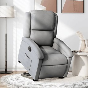Poltrona Reclinante Alzapersona Elettrica Grigio Chiaro Tessuto /