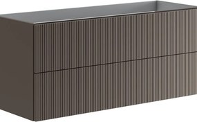 Mobile da bagno sospeso sotto lavabo Opera 2 cassetti ideale per doppia vasca  L 119.5 x H 50 x P 45.5 cm grigio opaco