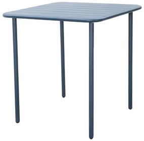 Tavolo da pranzo per giardino Cafe struttura e superficie in Acciaio  blu per 4 persone 70x70cm