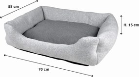 Cuccia grigio chiaro per cane 70x58 cm Graphene – Love Story