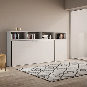 Letto NABOR singolo a scomparsa Bianco Frassino Composizione A