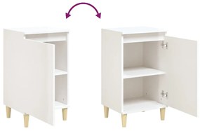 Comodini 2 pz Bianco Lucido 40x35x70 cm in Legno Multistrato