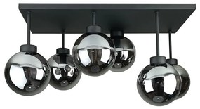 Lampadario a plafone DEA 6xE14/60W/230V nero/fumé nero