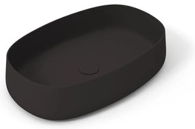 Lavabo da appoggio OLYMPIA CERAMICA ovale in ceramica L 60 x H 15 x P 40 cm nero piletta non inclusa