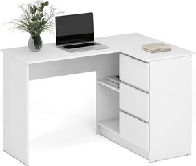 Scrivania BEGA – bianco – 124x85x76 cm
