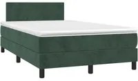 Letto a Molle con Materasso e LED Verde Scuro 120x190cm Velluto 3270144