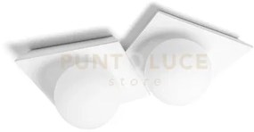 Cicladi lampada da soffitto 2 luci in gesso bianca attacco gx53 l.4...
