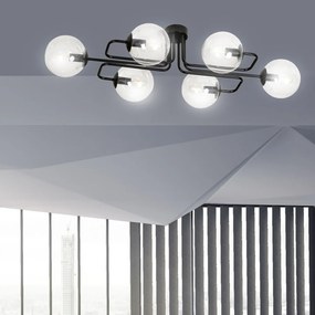 Lampadario da soffitto BRENDI 6 in acciaio e vetro 6xE14