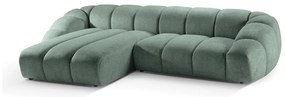 Divano angolare in verde chiaro (con penisola a sinistra) Diana – Micadoni