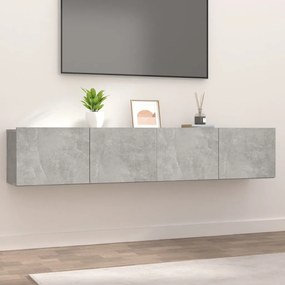 Mobili Tv 2 Pz Grigio Cemento 80x30x30 Cm İn Legno Multistrato /