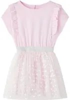 Abito da Bambina con Volant Stampa Cuori Lucidi Rosa Chiaro 92 14549