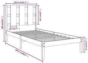 Giroletto Bianco in Legno Massello di Pino 100x200 cm