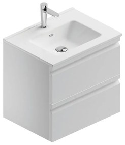 Mobile sottolavabo e lavabo Pull bianco opaco in mdf L 60 x H 56 x P 46 cm 2 cassetti