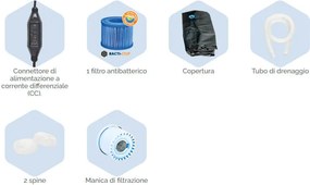 Vasca Idromassaggio da Esterno Semirigida Riscaldata 4 Posti Ø156x70 cm NetSpa Vita Nera...