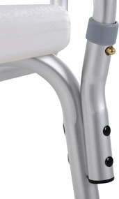Sedia per Doccia 51,5x51,5x71-84 cm Altezza Regolabile e Piedini Antiscivolo in Alluminio Bianco...