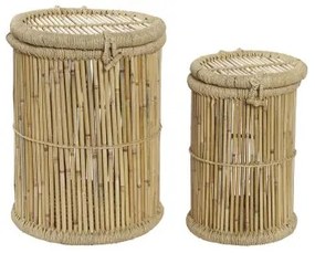 Set di Cesti DKD Home Decor Naturale Corda Bambù (44 x 44 x 60 cm) (2 Pezzi)