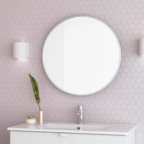 Specchio Kende tondo in alluminio bianco Ø 60 cm