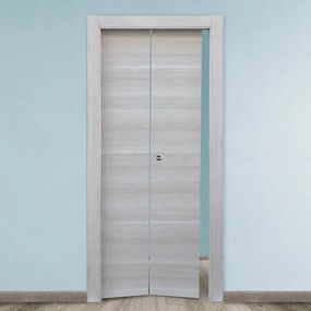 Porta interna pieghevole a libro simmetrica Corn in MDF colore rovere grigio, L 80 x H 210 cm, apertura a sinistra
