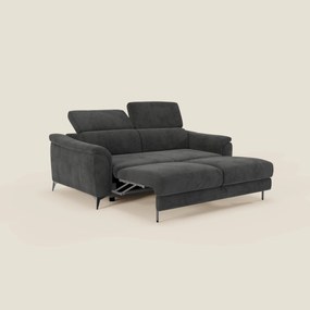 Arcos Divano 3 posti - piedini alti e poggiatesta reclinabili in microfibra impermeabile T11 nero