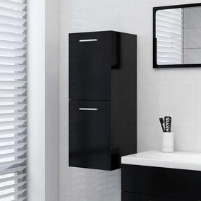 Mobile Da Bagno Nero 30x30x80 Cm İn Legno Multistrato /