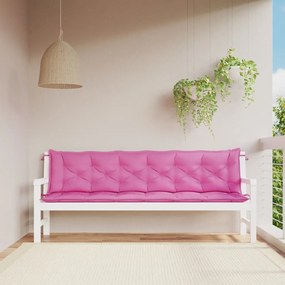 Cuscini Per Panca Da Giardino 2 Pz Rosa 200x50x7 Cm İn Tessuto /