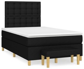 Giroletto a molle con materasso nero 120x190 cm in tessuto
