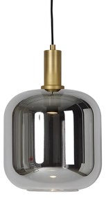 Lampada a sospensione nera con vetro oro e fumé incl. PUCC - Zuzanna