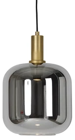 Lampada a sospensione nera con vetro oro e fumé incl. PUCC - Zuzanna